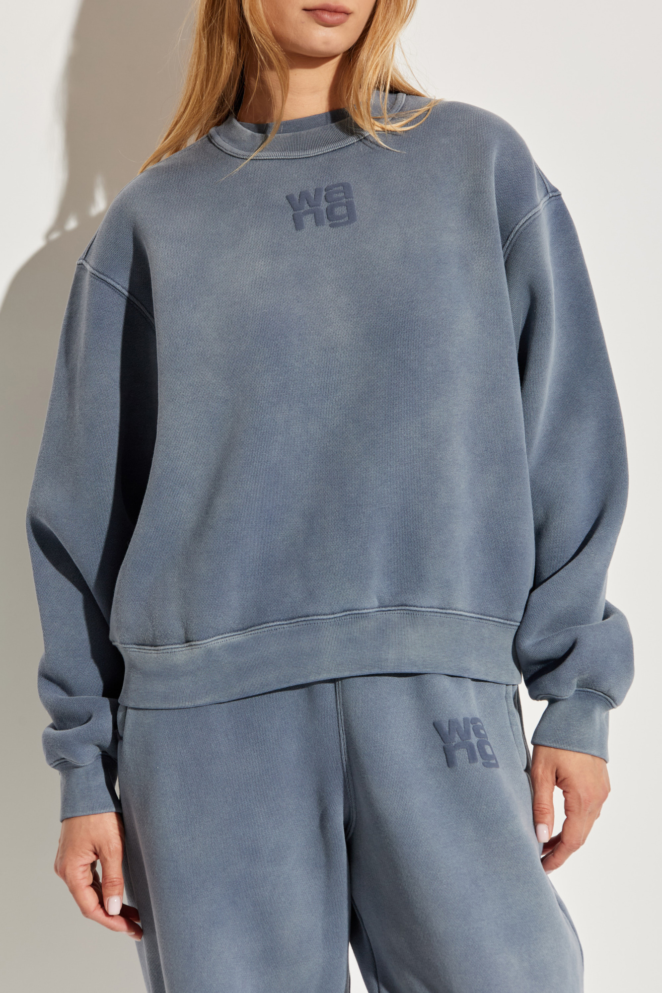 Blue Sweatshirt with printed logo T by Alexander Wang